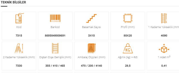 3x15 A Tipi Sürgülü Merdiven 12,27 Metre