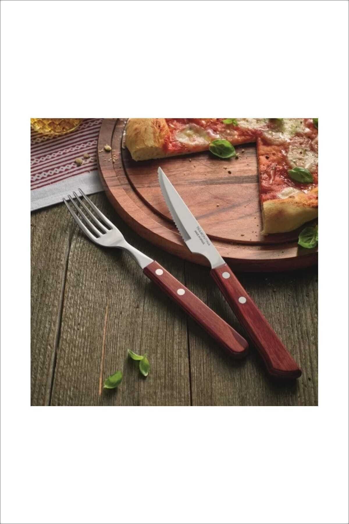 6 Kişilik Polywood Sap Steak Et Çatal Bıçak Seti