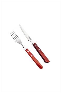 6 Kişilik Polywood Sap Steak Et Çatal Bıçak Seti