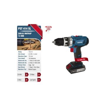 PST 414SL 2 AH 14.4 V LİON ŞARJ DARBELİ  MAT PROTER