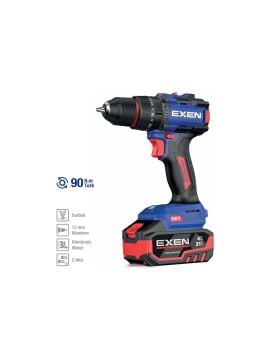 Exen En 294 Ds 21 V. 4 Ah. 90 Nm. Kömürsüz Darbeli Şarjlı Matkap