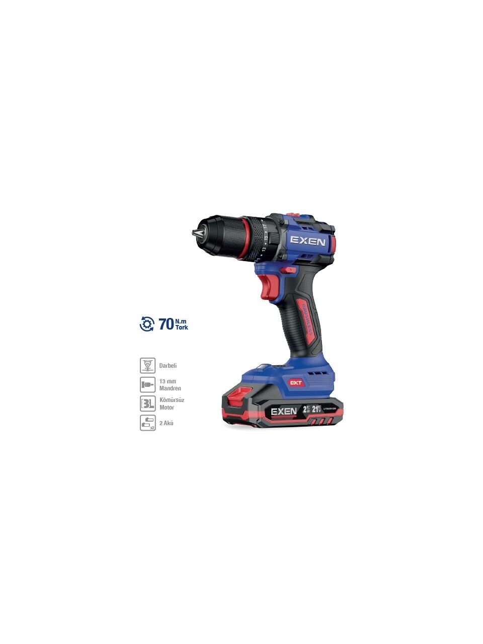 Exen En 272 Ds Kömürsüz Darbeli Şarjlı Matkap