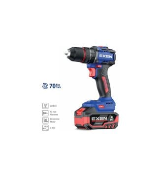 EXEN  EN 274 DS -21V 4Ah 70N.m Kömürsüz Darbeli Şarjlı Matkap