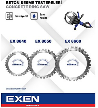 Exen EX 8660 600mm Beton Kesme Testeresi