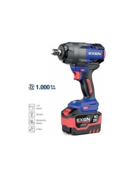 Exen EN 286 SM Kömürsüz Şarjlı Somun Sökme 21V 6 Ah 1/2 Soket 1000 nm