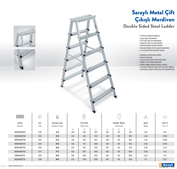 SARAYLI Çift Çıkışlı Metal Merdiven