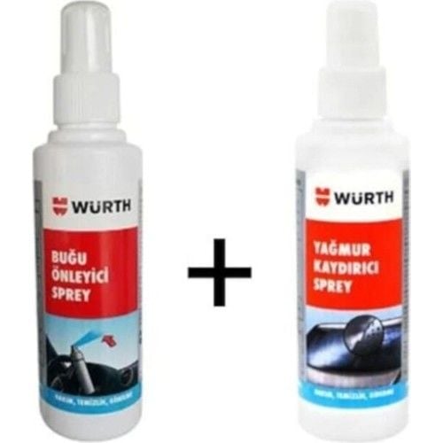 WÜRTH Yağmur Kaydırıcı ve Buğu Önleyici Sprey Set 2x150 ml