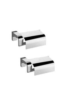 Banyo Premium Kapaklı Tuvalet Kağıtlık 71009 Ikili Paket